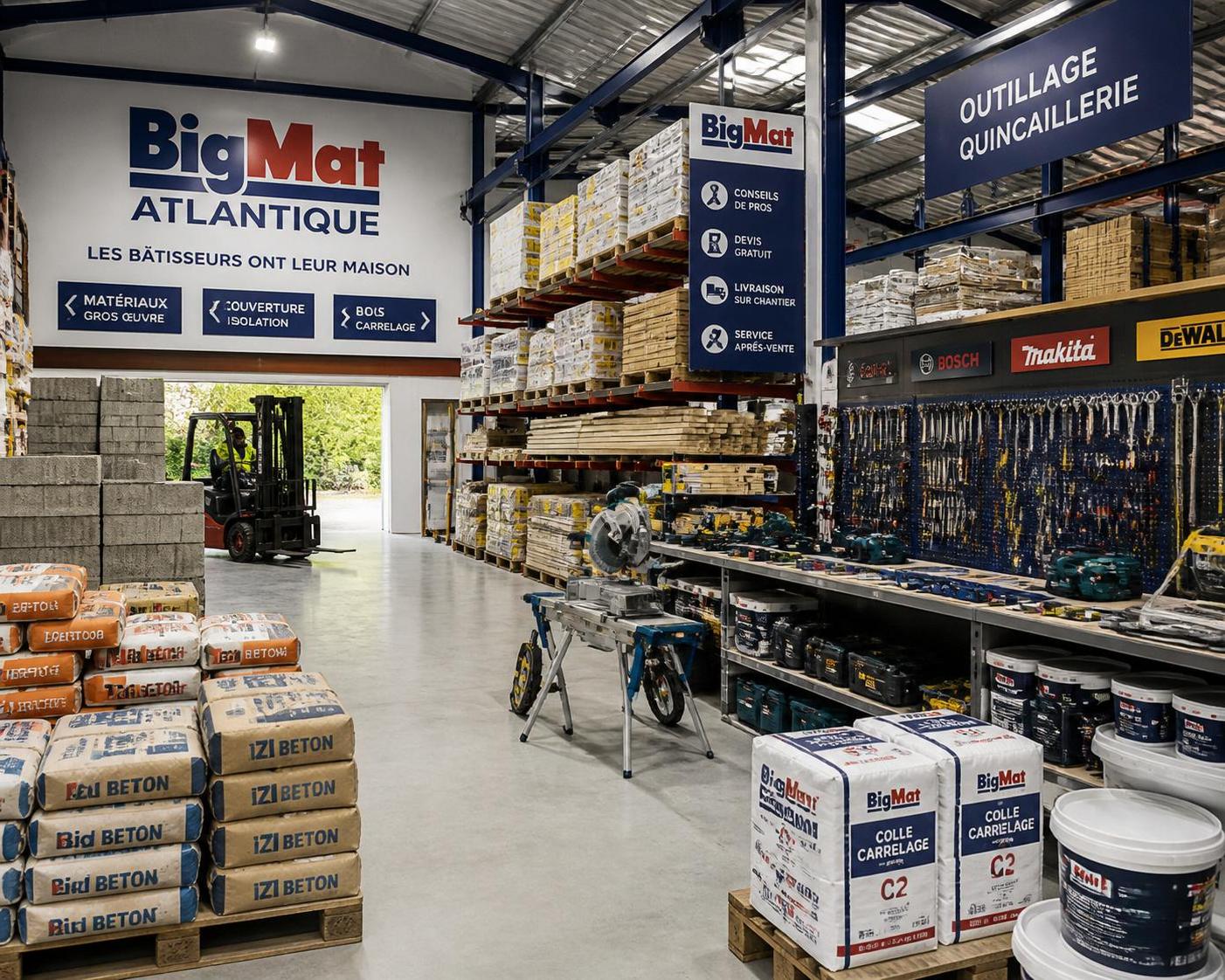découvrez bigmat atlantique, votre expert en matériaux de construction de qualité pour tous vos projets. bénéficiez de conseils personnalisés et d'un large choix de produits fiables.