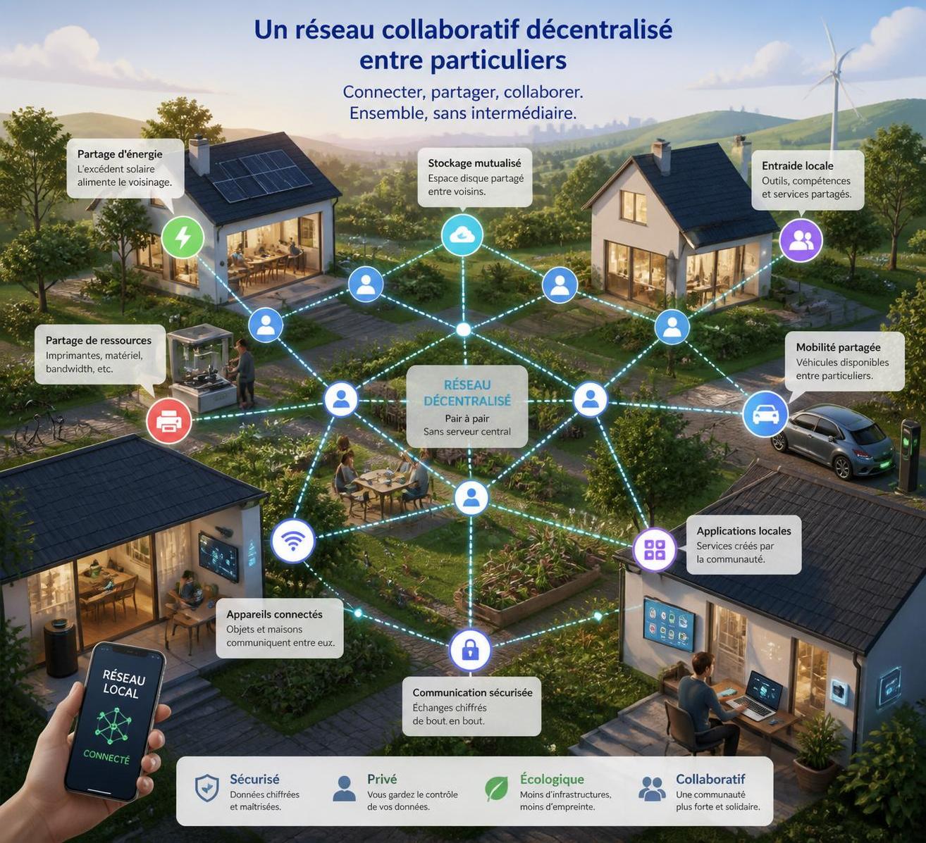 découvrez les enjeux d'un réseau collaboratif entre particuliers, appelé peer and peer, pour favoriser l'échange, la confiance et la coopération au sein de communautés connectées.