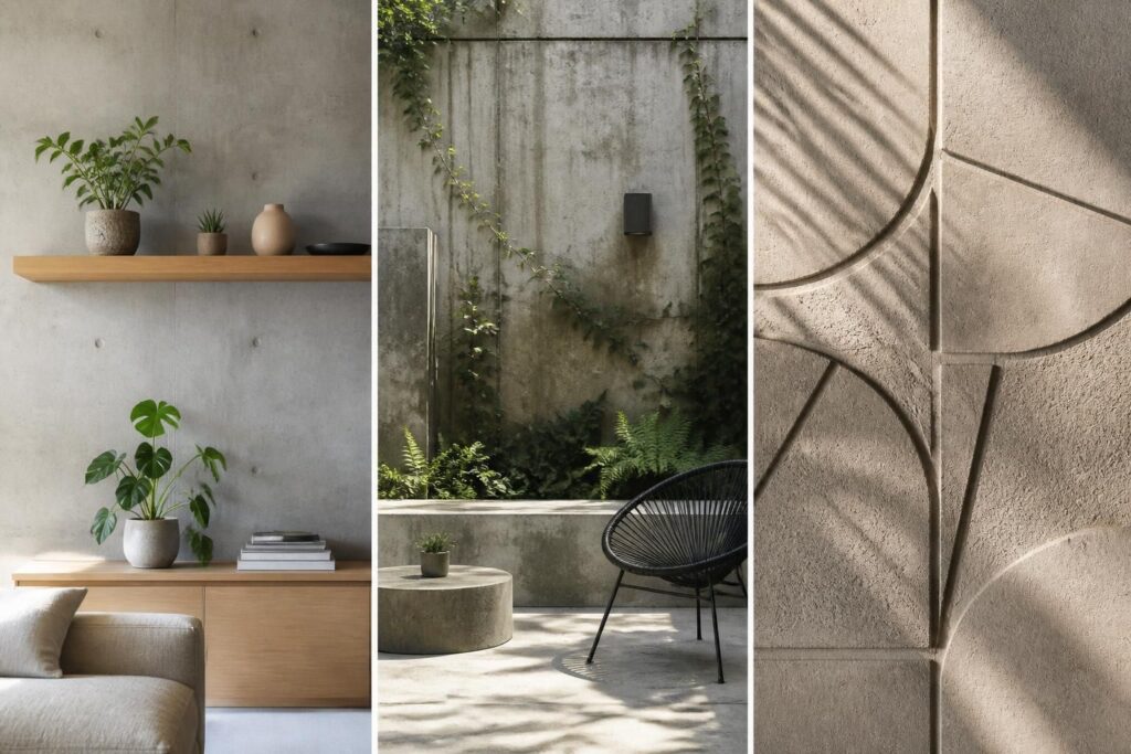 découvrez des idées créatives pour utiliser le mur béton dans votre intérieur et extérieur, avec des effets décoratifs pour sublimer votre espace.