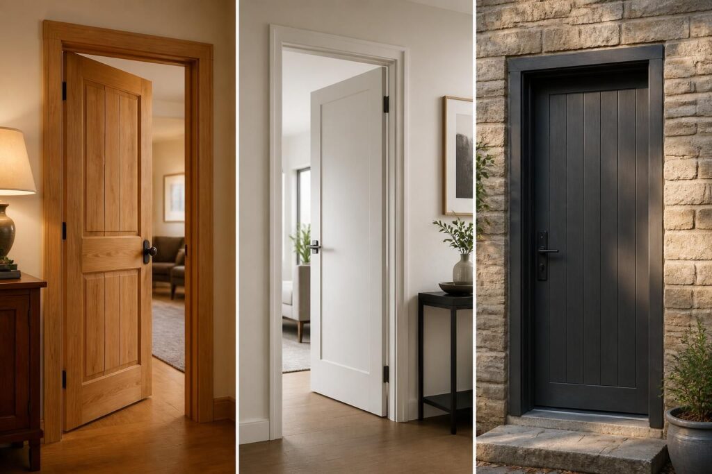découvrez notre guide complet pour choisir le bâti de porte idéal, en comparant les options en bois adaptées à l'intérieur comme à l'extérieur.
