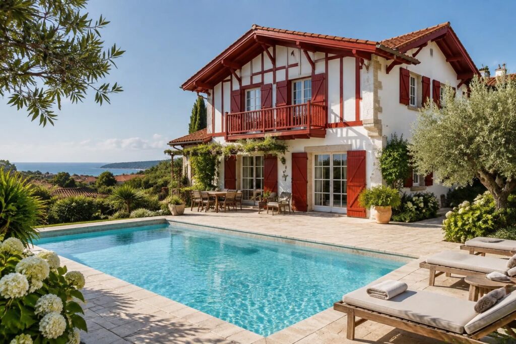 découvrez cette maison à vendre à biarritz, avec piscine, située dans l’un des quartiers les plus prisés. un cadre de vie idéal sur la côte basque.