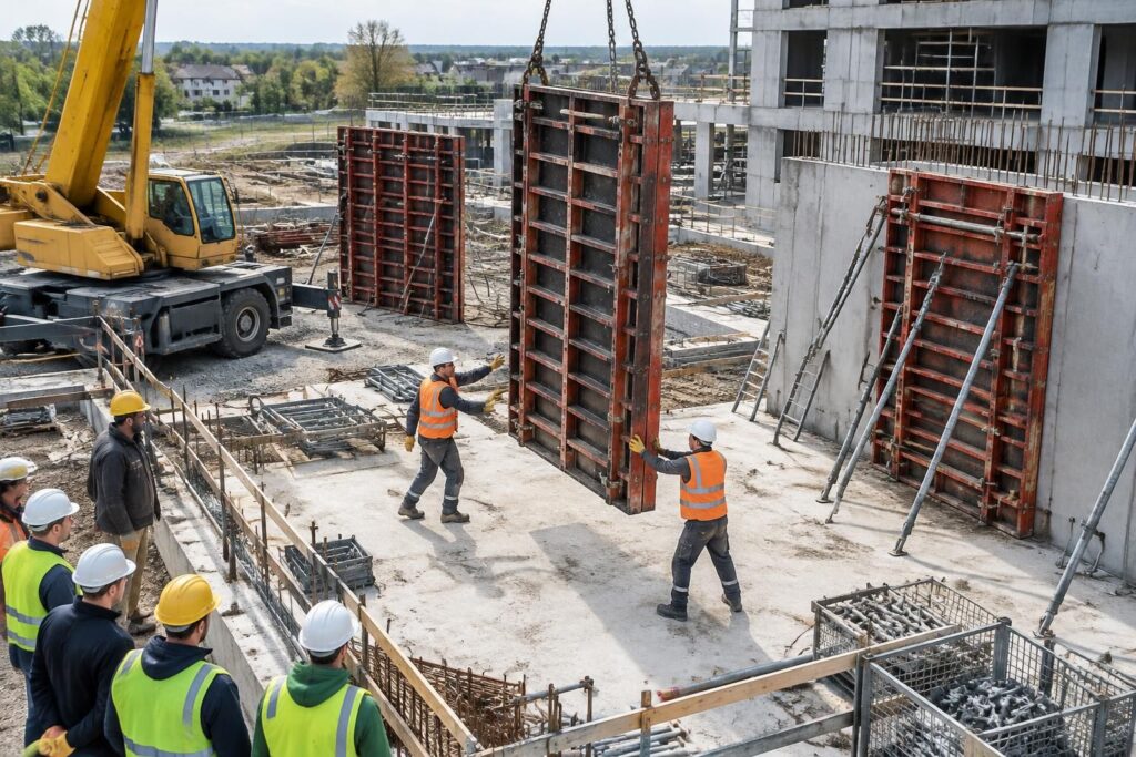 découvrez le principe de la rotation de banches sur chantier et entraînez-vous avec un exercice pratique pour optimiser le cycle de coffrage.